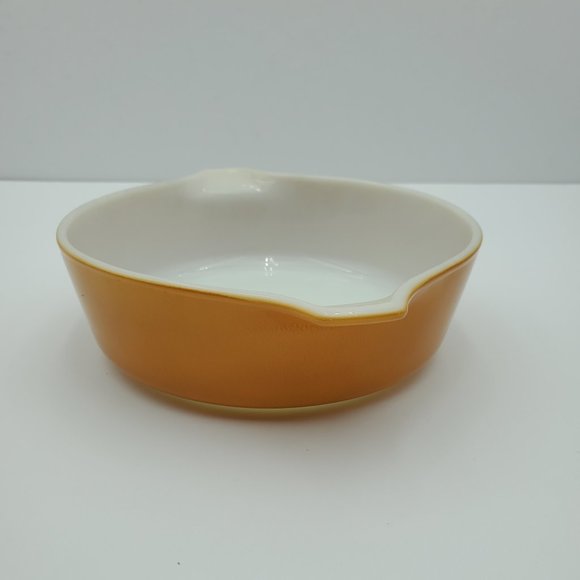 Pyrex Old Orchard 1 Pint Casserole Dish Glass Lid Butterscotch 471 Baking Dish - Picture 6 of 11
